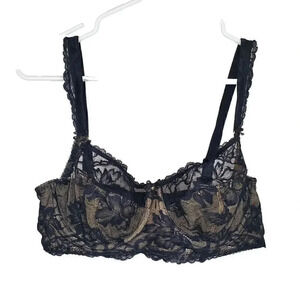 Women's FANTASIE Bronte Longline Side Support Bra Style FL-2063-BLK SZ‎ 36D Lace